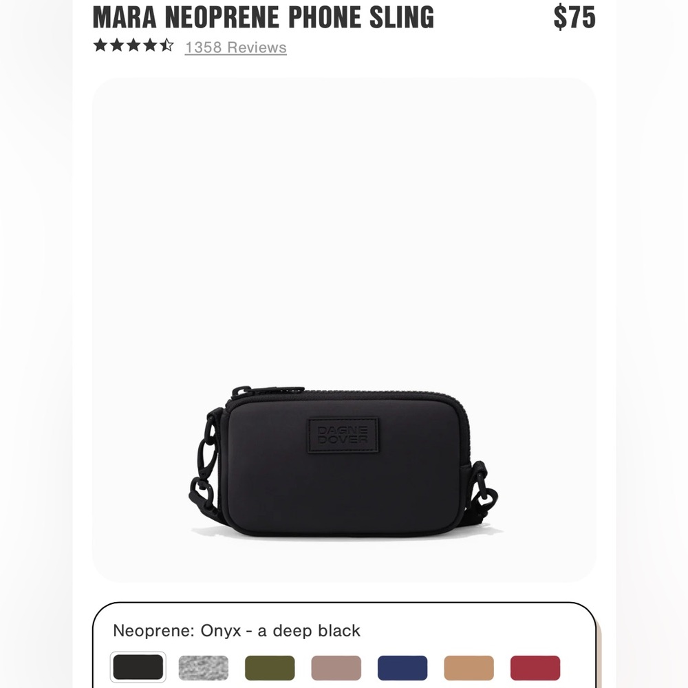 Dagne Dover Mara Neoprene Phone Sling in Onyx